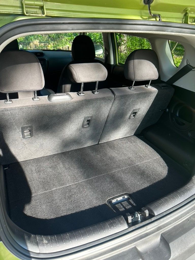 Kia Soul cargo area after vacuuming during an interior detail