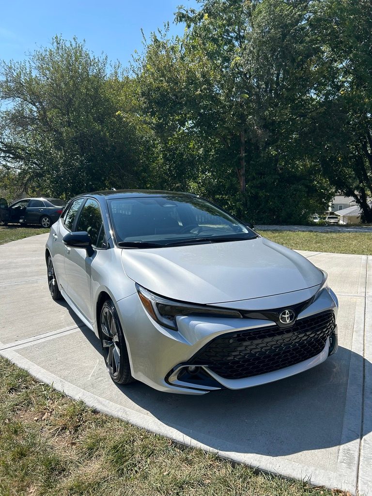 Silver Toyota Corolla hatchback after a mobile exterior detail