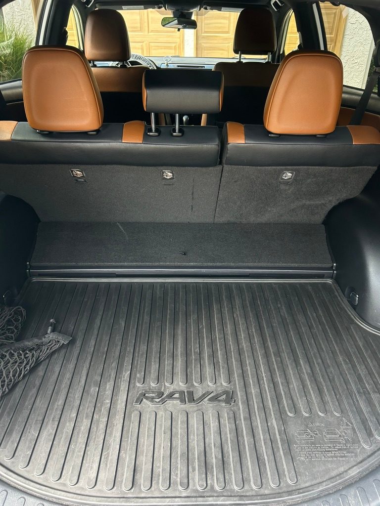 Toyota RAV4 cargo area and seats after an interior detail